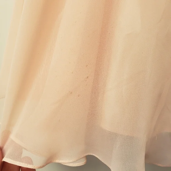 Vintage 80s Pink Pleated Ruched Formal High Low Midi Dress with Rose Detail - Picture 14 of 16